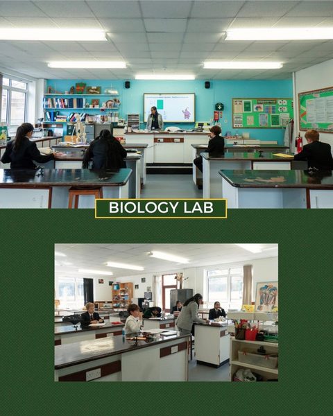 Post apresentando o laboratório de biologia